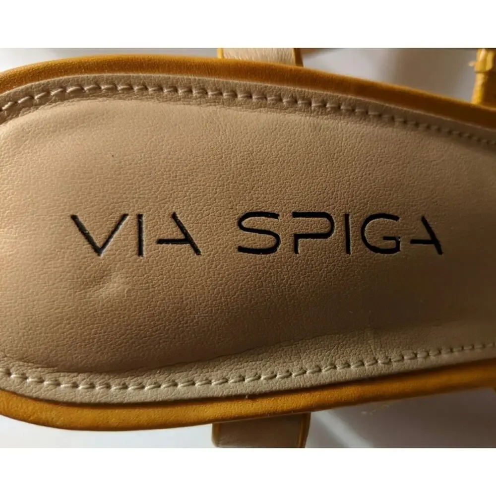 Via Spiga Indya Studded Wedge Sandal Open Toe Adjustable 8M New